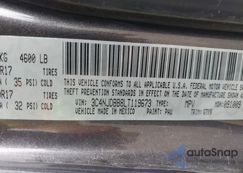 2020 Jeep Compass Latitude 4X4 из США, поврежденный, VIN 3C4NJDBB8LT119673